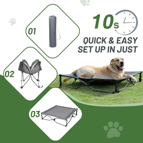 Vista 4 de TIMBER RIDGE Cama para Perros al Aire Libre, Cama Elevada para Perros con Enfriamiento Cuna Elevada Portátil para Mascotas con Malla Transpirable
