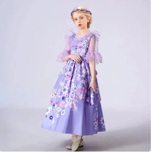 Vista 6 de SZ-TONDA Disfraz de princesa para niños, ropa de cosplay de Halloween para niñas