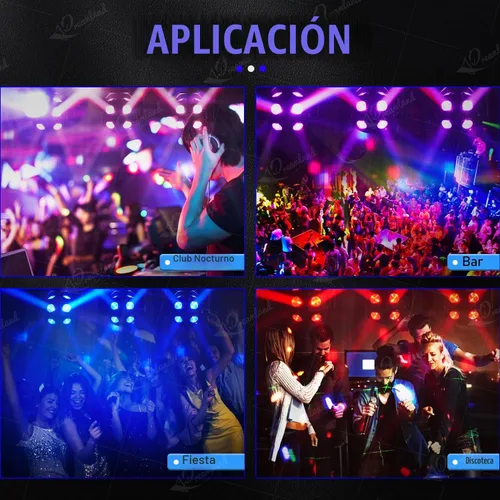 Vista 6 de Dreamland Luces de DJ con cabezal móvil, luces LED de rotación RGBW con control automático de sonido DMX, iluminación estroboscópica de discoteca