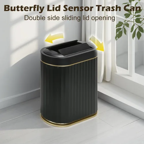 Vista 6 de SYNCVIBE Basurero de Baño con Tapa Butterfly de 2 Galones con Sensor, Bote de Basura Impermeable IPX5, Papelera Delgada Automática, Papelera Bajo