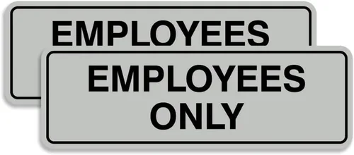 Vista 46 de Letrero estándar de solo empleados - Negro - Pequeño (1 paquete)