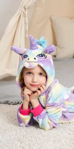 Vista 3 de Pijama de una pieza de unicornio para niños, disfraces de Halloween