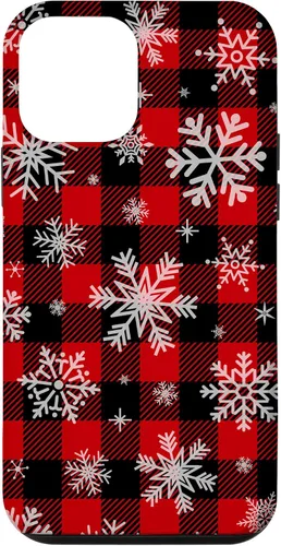 Vista 16 de Snowflakes Snow Snowing Christmas Winter Red Black Plaid Case for iPhone 17