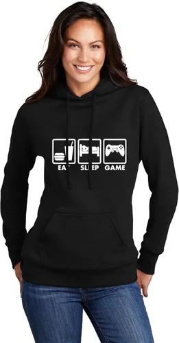 Vista 18 de Go All Out Eat Sleep Game - Sudadera con capucha para hombre y mujer Verde Irlandés