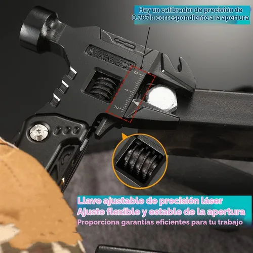 Vista 7 de Martillo multiherramienta con llave ajustable Fesasn, 16 en 1