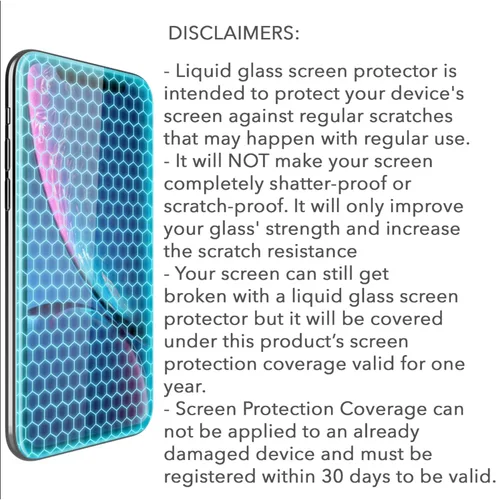 Vista 6 de ProofTech Paquete de 2 protectores de pantalla de vidrio líquido con protección de pantalla de $250 (cada uno) para todos los teléfonos