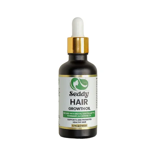 Vista 9 de Seddy Aceite para el crecimiento del cabello con biotina, cafeína, palma enana americana, romero, ricino y jojoba - Tratamiento del cuero cabelludo