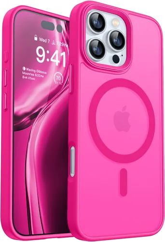 Vista 8 de CANSHN Funda magnética transparente compatible con iPhone 15 Pro [Compatible con Magsafe] [No amarillea] Funda protectora delgada y fina a prueba