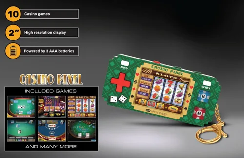 Vista 5 de My Arcade Casino Pixel: Videojuego de casino, Juegos de casino, Llavero portátil Arcade, Póker, Máquina tragamonedas