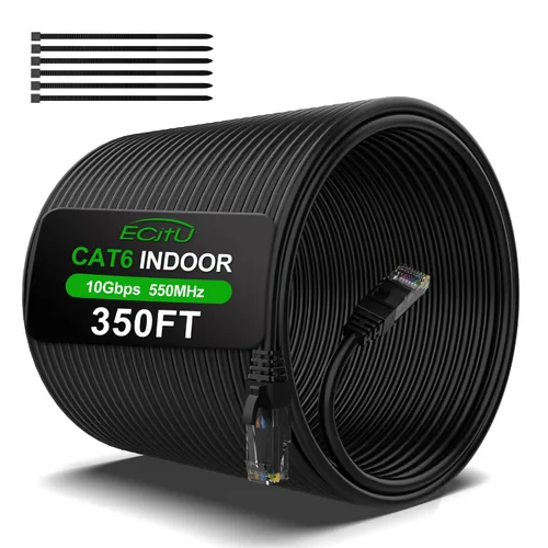 Vista 8 de Cable Ethernet Cat6 de 30 pies, cable de conexión Cat 6, cable de Internet Cat6, cable de red UTP, para interiores y exteriores, PoE, 24AWG CCA