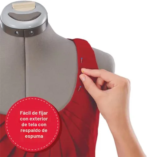 Vista 6 de SINGER Maniquí femenino ajustable gris para vestidos, tallas 10-18, apto para clavar alfileres, torso con guía de dobladillo de 360 grados, exterior