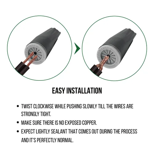 Vista 3 de GKOLED Conectores de cable impermeables, terminales de tornillo eléctrico para exteriores rellenos de silicona para luces LED de paisaje de bajo