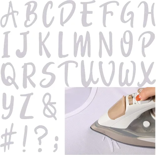 Vista 11 de Outus 279 Piezas Letras Navideñas para Planchar de 1.5 Pulgadas A-Z Letras de Transferencia de Flocado Adhesivos Letras de Flocado para Planchar