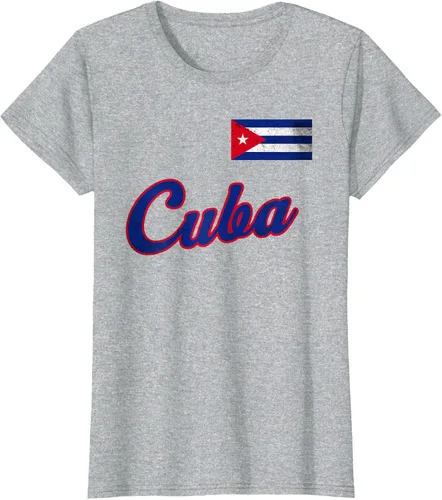 Vista 25 de Camiseta cubana con bandera de béisbol de Cuba 2023, Negro
