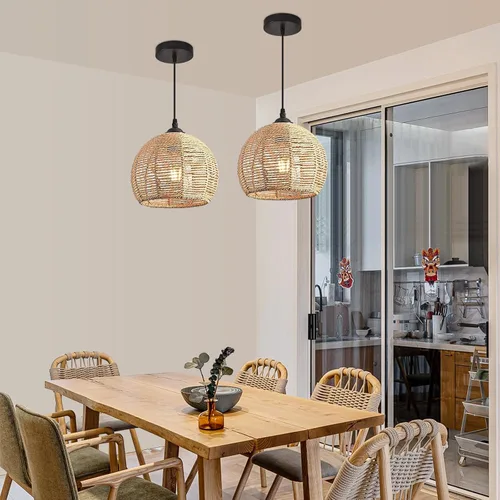 Vista 13 de Lámpara colgante negra, iluminación colgante industrial, lámparas rústicas para cocina, isla, comedor, entrada, vestíbulo, paquete de 1