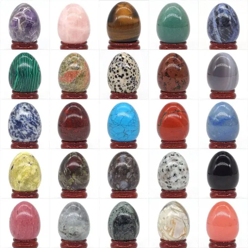 Vista 2 de Meditación Home Piedras de Cristal de 1.181x1.575 in, huevo Natural, Reiki Gema Mineral, artesanía, decoración del hogar, Regalo