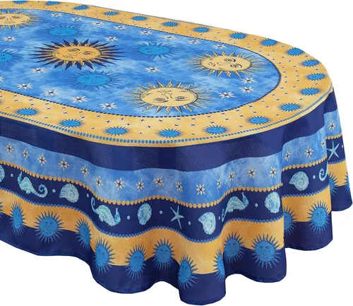 Vista 10 de Home Bargains Plus Juego de 4 manteles individuales de tela mediterránea Blue Sun Tela, resistente a las manchas, resistente al agua, sin arrugas