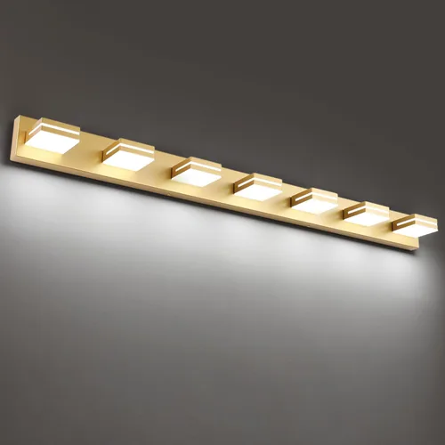 Vista 33 de SineRise - Moderna lámpara LED para tocador de baño (2 luces, 39.4 cm, regulable), iluminación de pared de baño moderna de acrílico cepillado sobre