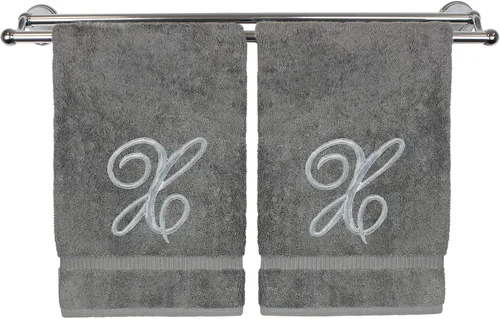 Vista 103 de Toalla de mano con monograma, regalo personalizado, 16 x 30 pulgadas, extra absorbente, 100% algodón turco, acabado de rizo suave, para baño, cocina