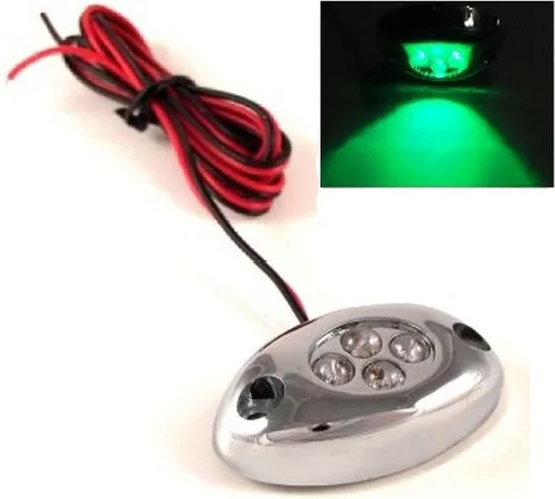Vista 2 de Octane Lighting 1 módulo de acento cromado LED verde para motocicleta, marco picador de luz neón brillante
