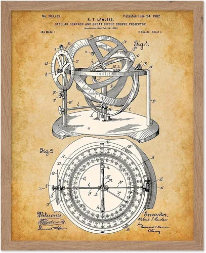 Vista 45 de Poster Master Póster celestial – Impresión del mapa de las estrellas – Regalo para astronomía, fanáticos lunares – Arte vintage para el hogar
