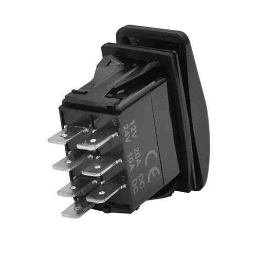 Vista 6 de Interruptor basculante momentáneo de cabrestante LED verde de 12 V 24 V, 7 pines (encendido), apagado (encendido), encendido/apagado, interruptor