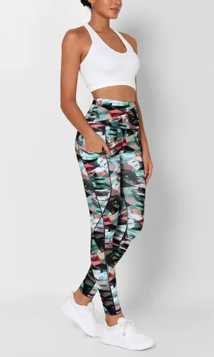 Vista 4 de ODODOS - Leggings de yoga con cintura alta y bolsillos para mujer, pantalones de yoga deportivos con control de abdomen, no se transparentan