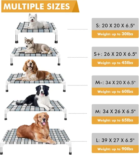 Vista 4 de Caghash Cama elevada para perros al aire libre, cama elevada para perros al aire libre, cama elevada para mascotas, cuna para el gusto