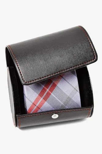 Vista 4 de Black Tie - Estuche de viaje en rollo, regalo perfecto para negocios, corbata de piel sintética vegana, funda de almacenamiento antiarrugas, Negro