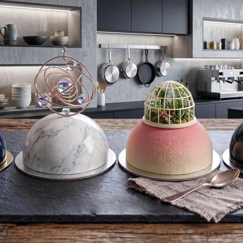 Vista 5 de Juego de 4 latas hemisféricas para pasteles de 2 pulgadas con bases, moldes para pasteles de bolas, molde de aluminio para pasteles hemisferios