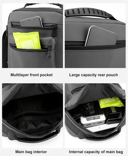 Vista 3 de Henmifyer Small Crossbody Side Shoulder Bag For Men Women, Mini Canvas Messenger Bag for Phone Passport