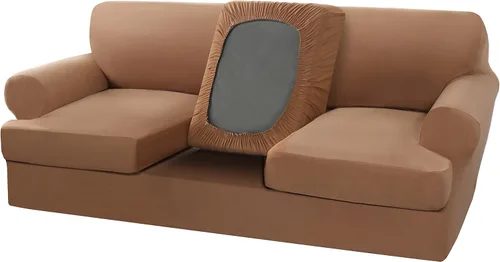 Vista 8 de H.VERSAILTEX Funda para sofá de 3 piezas, funda para sofá biplaza con cojines en forma de T para sofá de 2 cojines, antideslizante, súper elástica