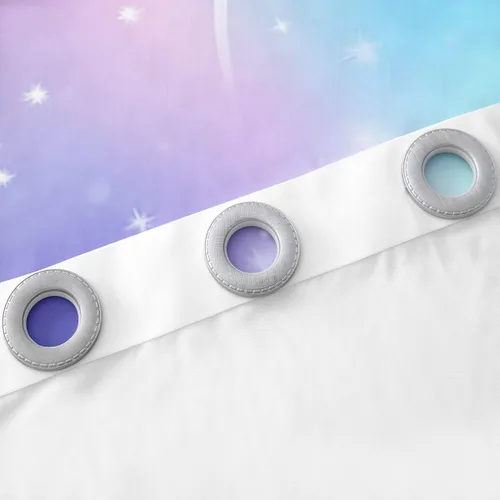 Vista 5 de Erosebridal Cortinas opacas de teñido anudado, cortinas de oscurecimiento de galaxia, tratamiento de ventana de nebulosa, 38 x 45 pulgadas, 2