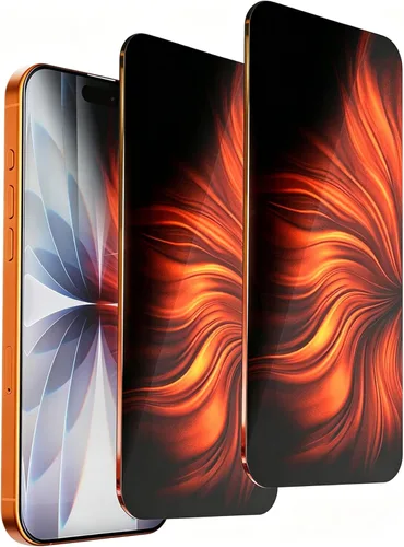 Vista 11 de Paquete de 2 protectores de pantalla de privacidad para iPhone 11 Pro Max/XS Max, vidrio templado antiespía, efecto espejo colorido degradado