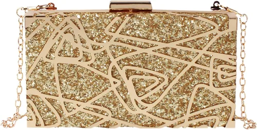 Vista 28 de Reberomantic - Bolso de mano para mujer con patrón de celosía, geométrico, con cadena, tipo clutch para la noche