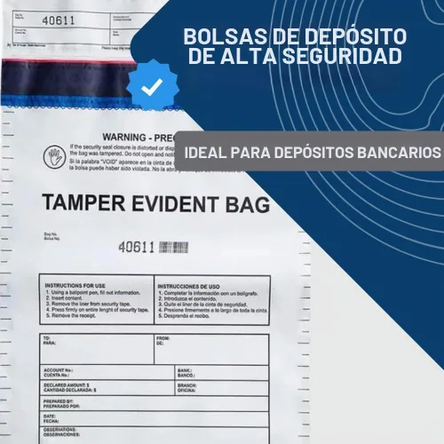 Vista 10 de Bolsas de plástico transparente de 9 x 12 pulgadas con cinta de seguridad a prueba de manipulaciones, depósitos bancarios seguros, manejo