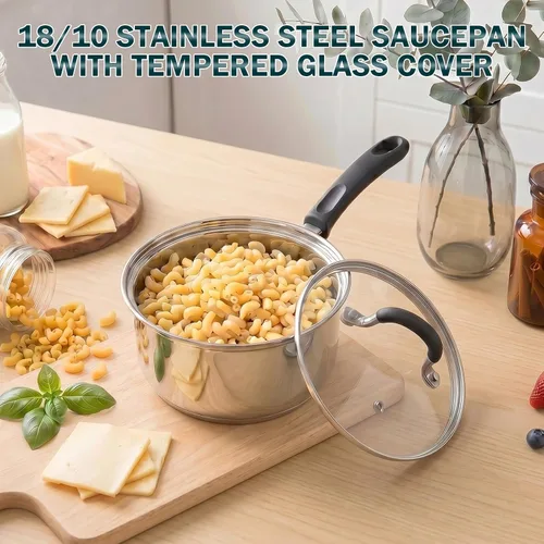 Vista 4 de Sartén para saltear con tapa Cook N Home, de acero inoxidable 10", Plateado