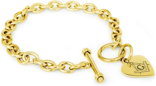 Vista 60 de Pulsera y Collar con Dijes de Símbolos de Corazón de Acero Inoxidable Solo pulsera de plata