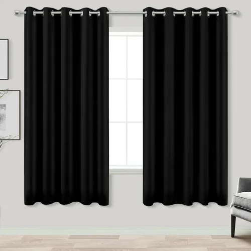 Vista 147 de KOUFALL Cortinas de Baño Aqua para Ventana, Juego de 2 Paneles Decoración Costera Cortinas Cortas Opacas para Ventana Pequeña de Cocina Puerta