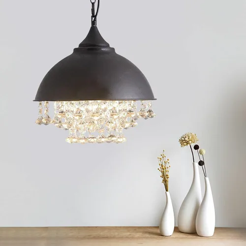 Vista 8 de Lámpara colgante de cristal industrial de hierro forjado vintage retro colgante luz rústica colgante LightMetal colgante lámpara de techo para isla