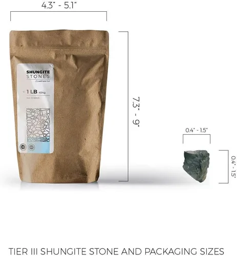 Vista 4 de wellness hut - Piedras de shungite - Auténticas rocas de carelia de nivel III para infusión de agua potable, minerales naturales con alto contenido
