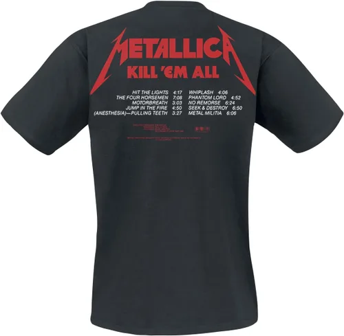 Vista 2 de Metallica Camiseta Kill 'Em All Tracks (Back Print) para hombre