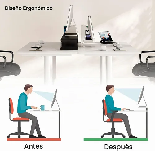 Vista 4 de EUREKA ERGONOMIC Soporte de monitor dual de fibra de carbono ajustable