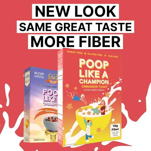 Vista 7 de Poop Like A Champion Cereal alto en fibra – Sabor tostada de canela Apto para dieta cetogénica baja en carbohidratos sin gluten y saludable