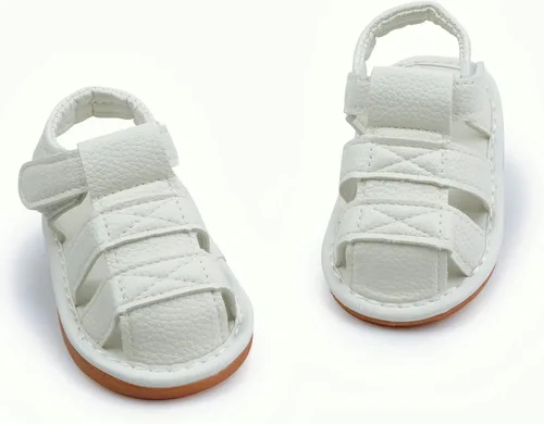 Vista 5 de WILLFUN Sandalias chirriantes de verano para bebé, niño, niña, suela de goma de primera calidad, puntera cerrada, antideslizantes, zapatos