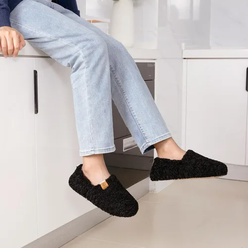Vista 2 de EverFoams Pantuflas suaves y rizadas para mujer, de espuma viscoelástica, ligeras, cómodas, con forro polar