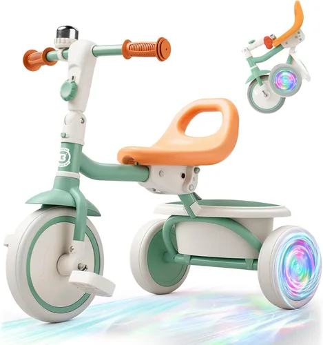Vista 14 de besrey Triciclo para niños pequeños con campana, triciclo para niños de 18 meses a 5 años, triciclo para niños, bicicleta para niños de 1.5 a 5