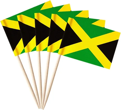 Vista 46 de stidsds 100 banderas de Antigua y Barbuda con palillos de dientes de Antigua y Barbuda, mini adornos pequeños para cupcakes de Antigua y Barbuda