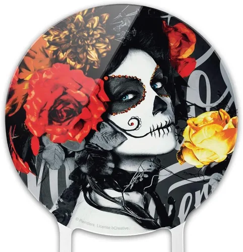 Vista 3 de Decoración acrílica para tartas de Día de los Muertos, Día de los Muertos, decoración de fiesta para boda, aniversario, cumpleaños, graduación