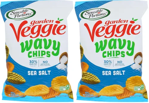 Vista 7 de Sensible Portions Garden Veggie - Chips de crema agria de cheddar ondulado, 6 onzas